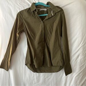 Tommy Hilfiger classic button up shirt in dark green